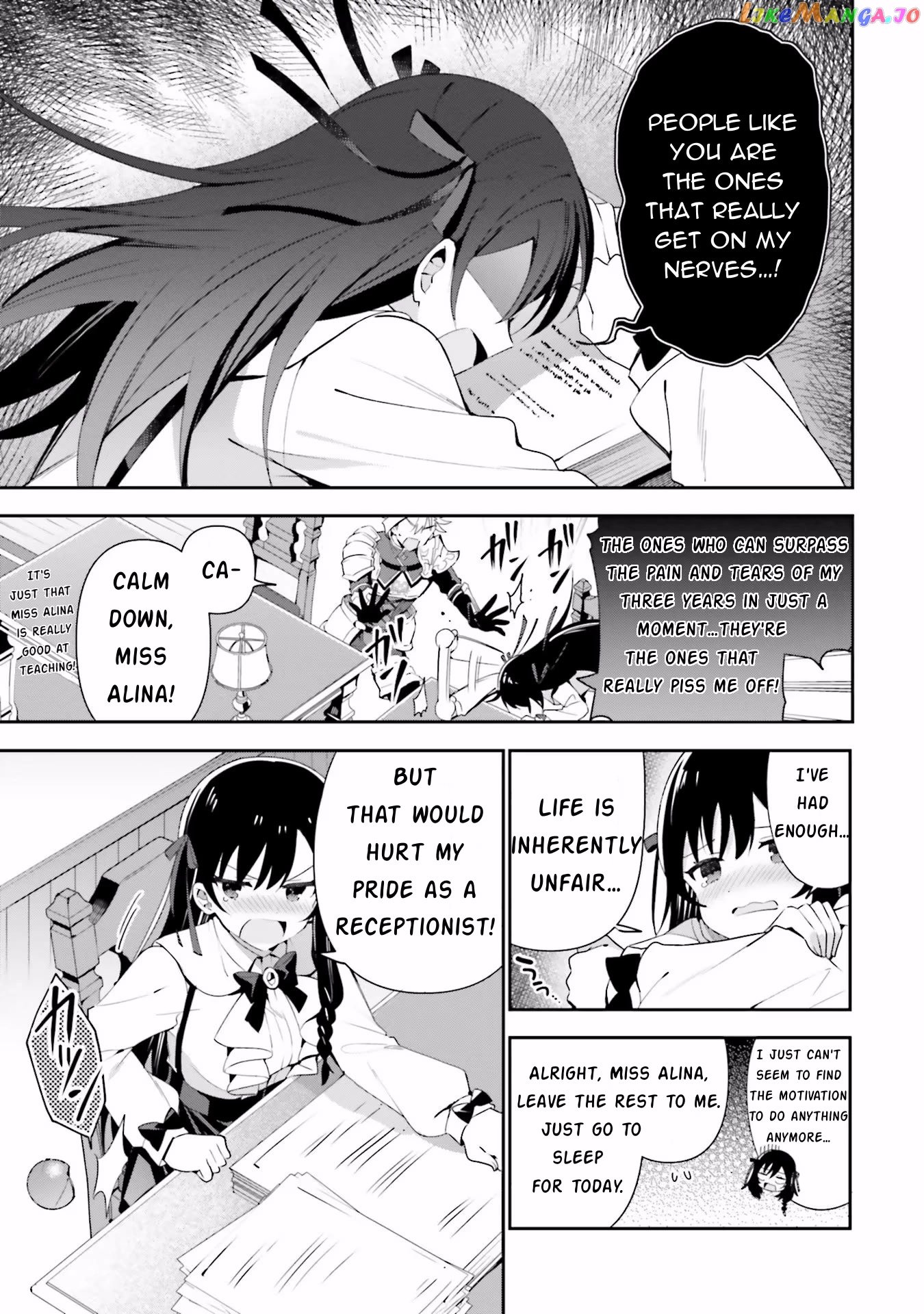 I’m the guild receptionist, but since I don’t want to work overtime, I think I’ll just solo the boss chapter 7 - page 13