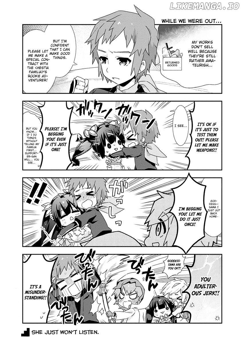 Dungeon ni Deai o Motomeru no wa Machigatte Iru Darou ka 4-koma - Kami-sama no Nichijou chapter 13 - page 5