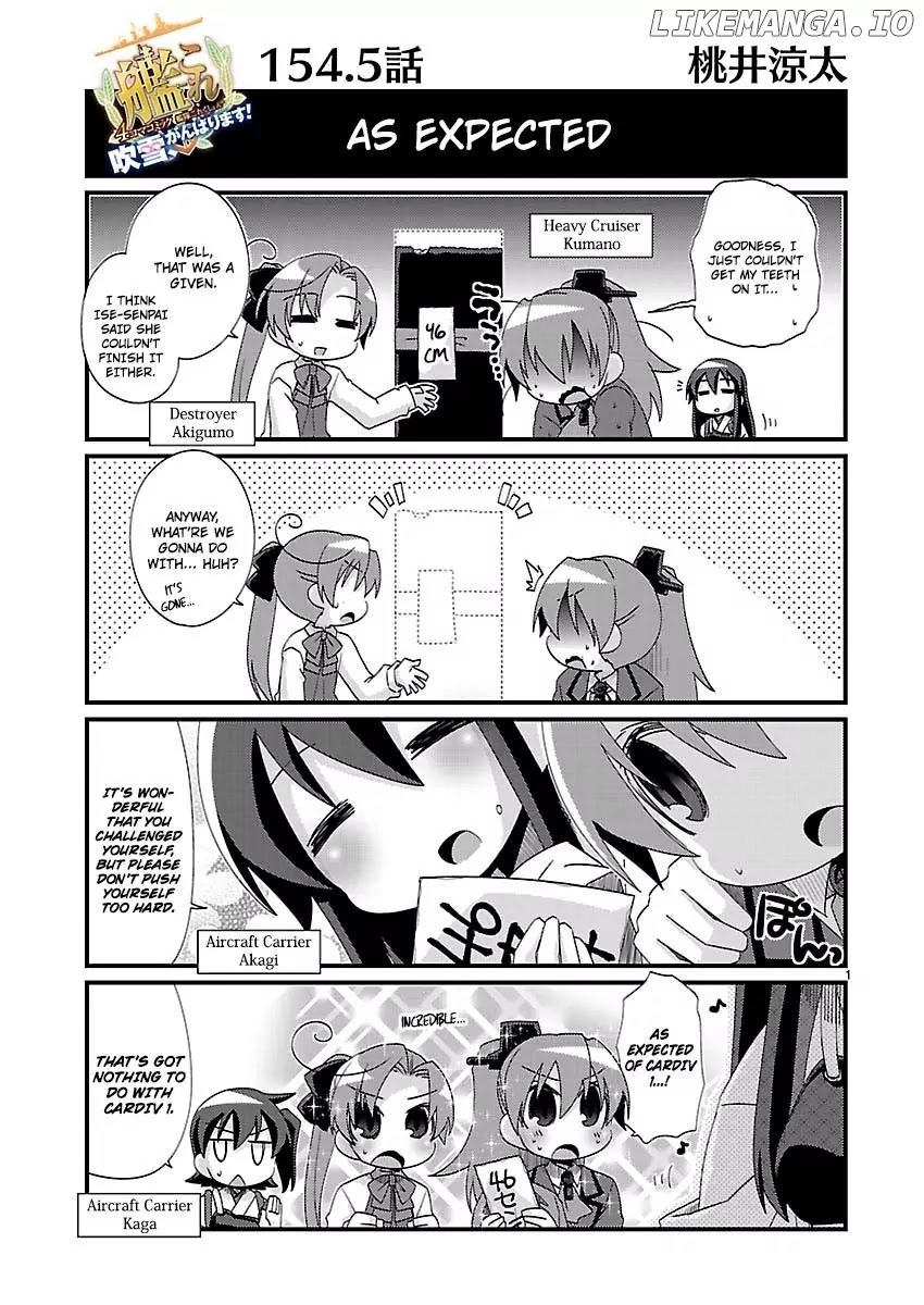 Kantai Collection - Kankore - 4-koma Comic - Fubuki, Ganbarimasu! chapter 154.5 - page 1