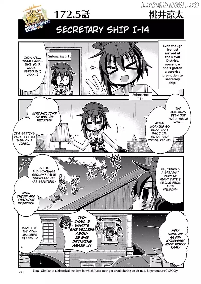 Kantai Collection - Kankore - 4-koma Comic - Fubuki, Ganbarimasu! chapter 172.5 - page 1