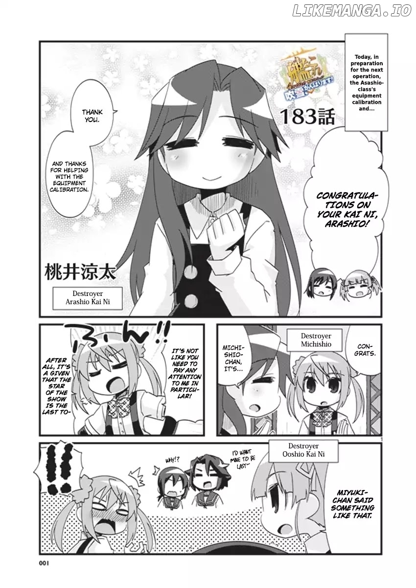 Kantai Collection - Kankore - 4-koma Comic - Fubuki, Ganbarimasu! chapter 183 - page 1