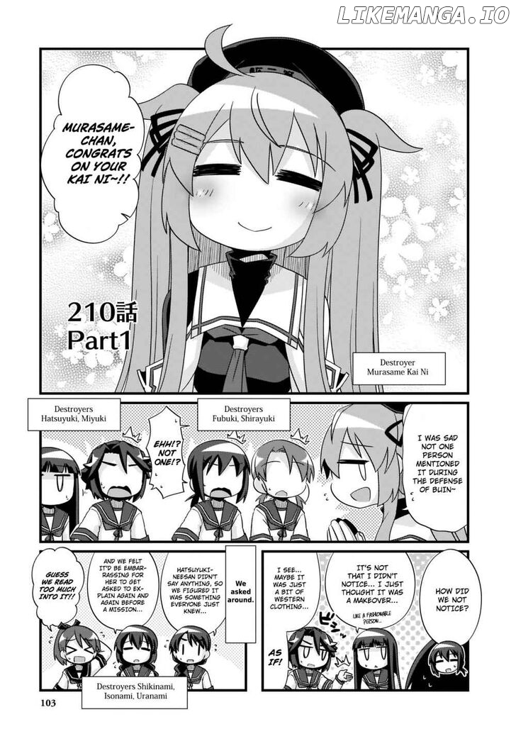 Kantai Collection - Kankore - 4-koma Comic - Fubuki, Ganbarimasu! chapter 210 - page 1