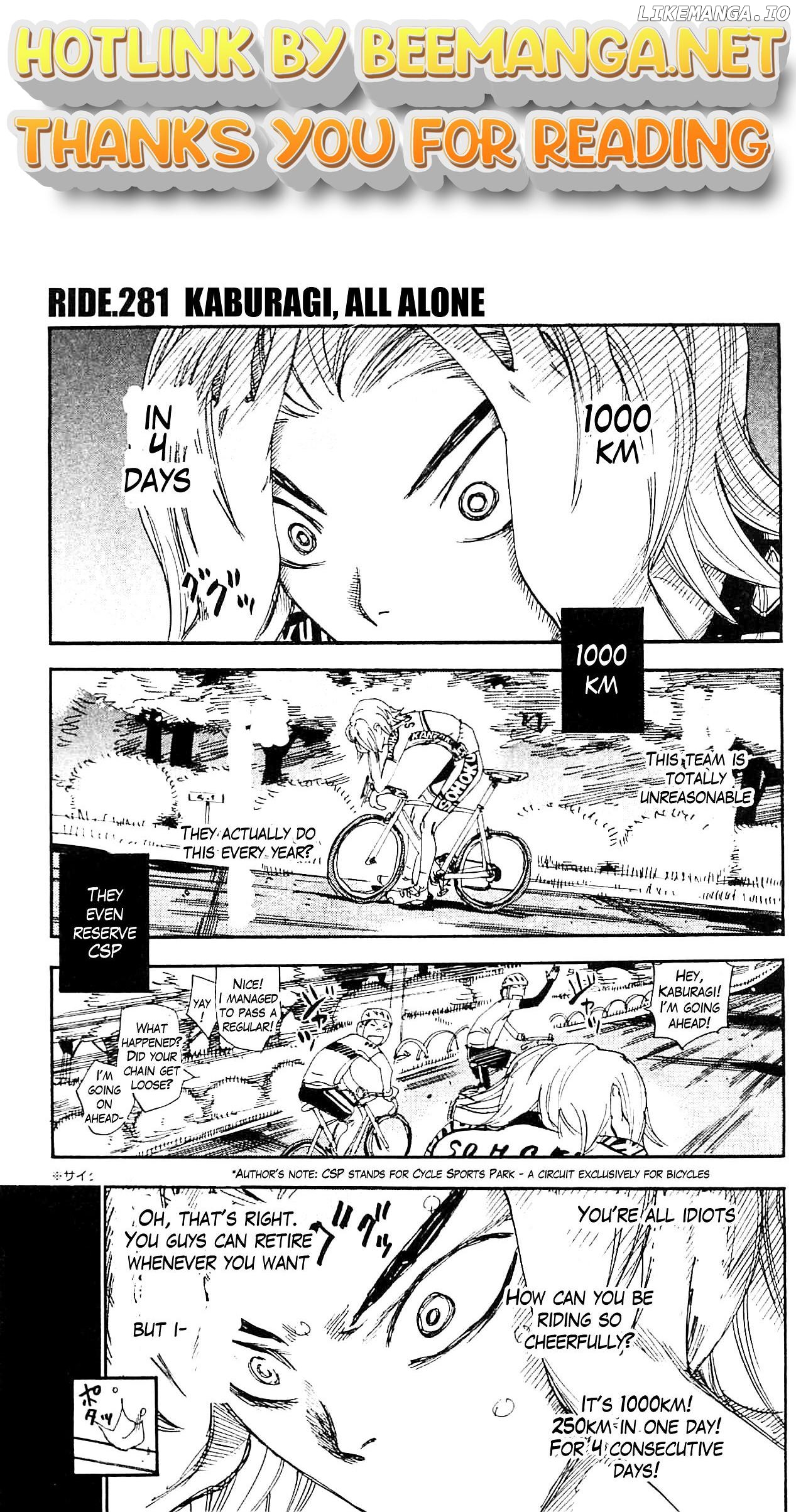 Yowamushi Pedal Chapter 281 - page 1