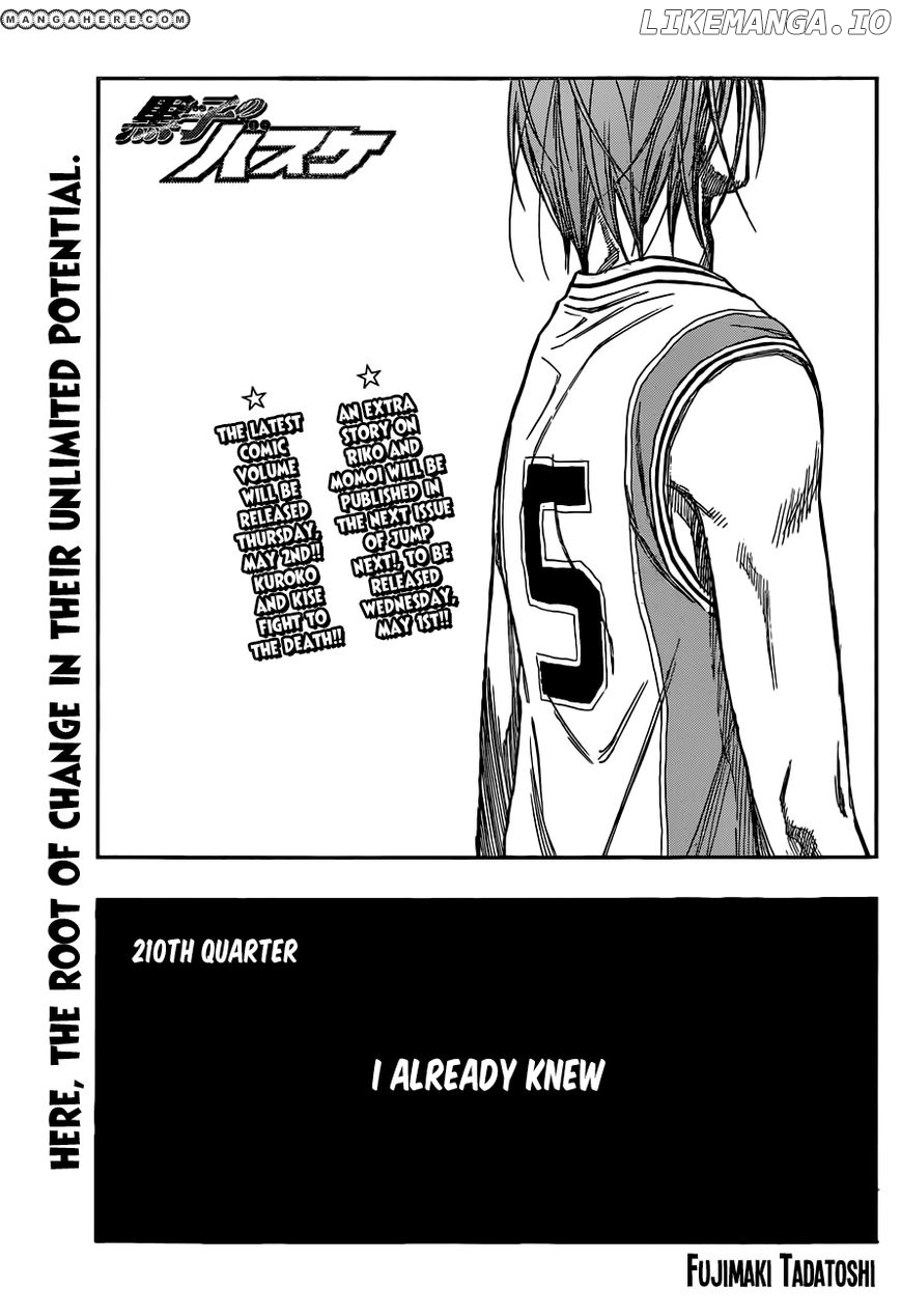 Kuroko no Basket Chapter 210 - page 1