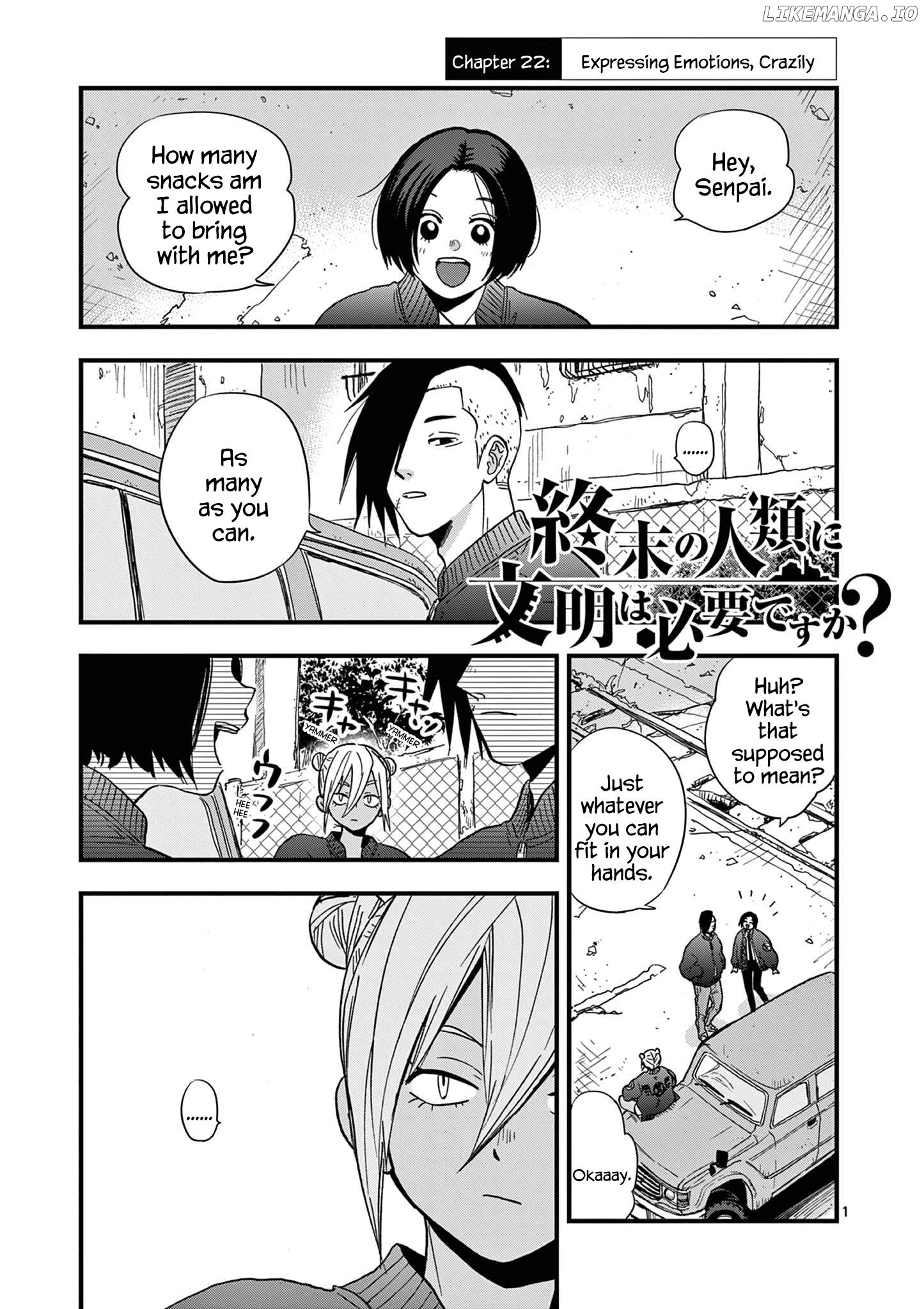 Shuumatsu No Jinrui Ni Bunmei Wa Hitsuyou Desu Ka? chapter 22 - page 1