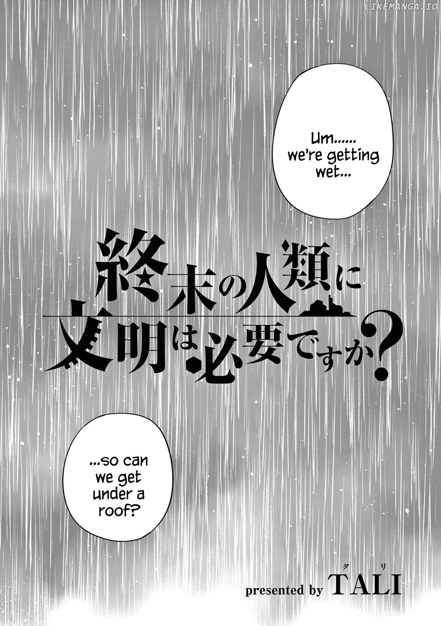 Shuumatsu No Jinrui Ni Bunmei Wa Hitsuyou Desu Ka? chapter 6 - page 2