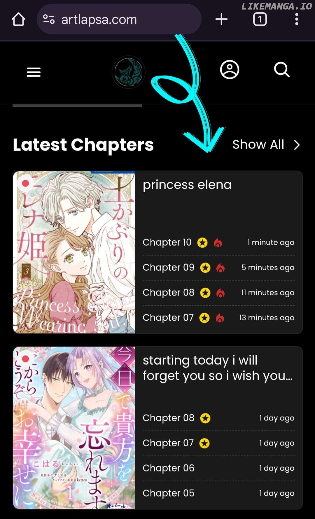 Dokaburi no Erena hime Chapter 1 - page 1