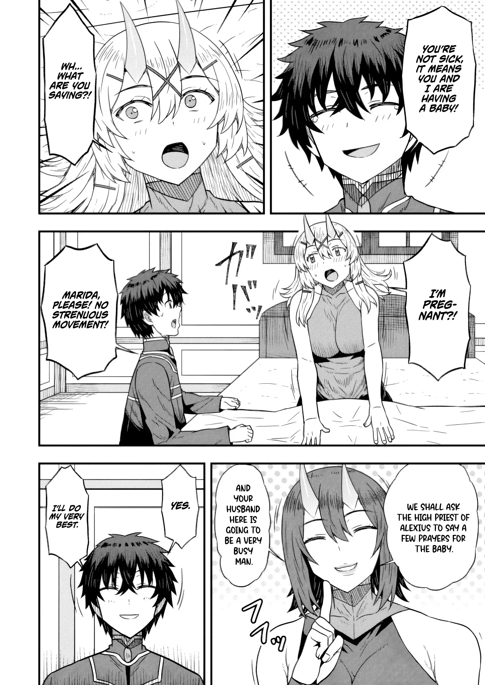 Isekai Saikyou no Yome desu ga, Yoru no Tatakai wa Ore no Hou ga Tsuyoi You desu ~Chiryaku o Ikashite Nariagaru Harem Senki~ Chapter 18 - page 4