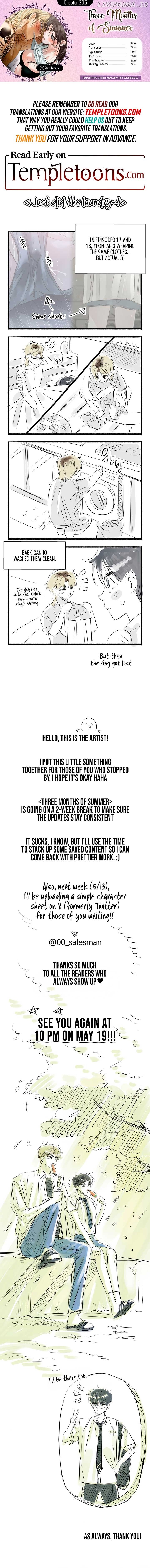 Three Months of Summer Chapter 20.5 - page 1